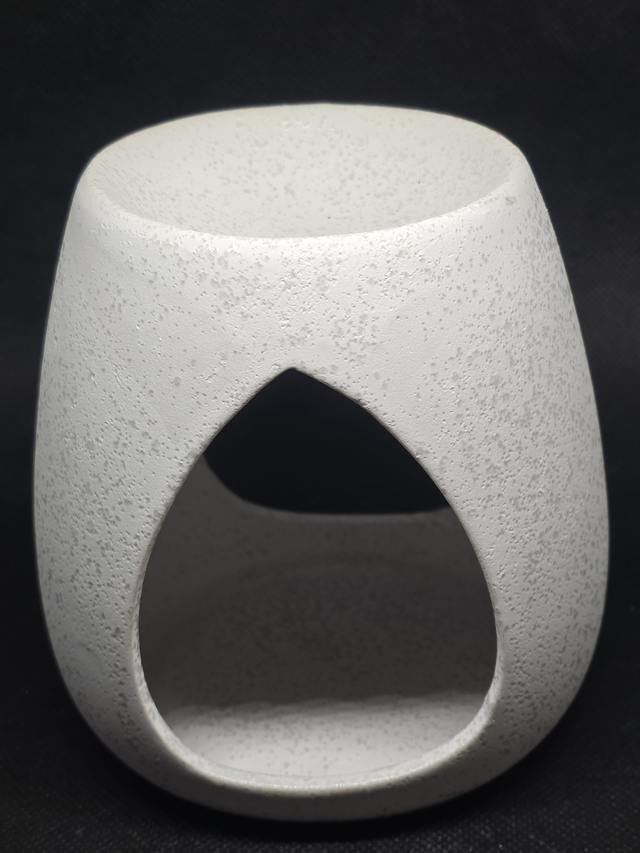 Brûle parfums moderne blanc cassé H 12cm