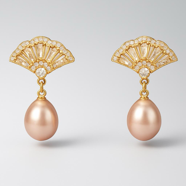 HANDMADE ROYAL FAN EARRINGS