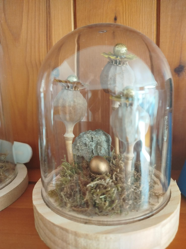 Cloche magique jardin d&#039;or et de mousse