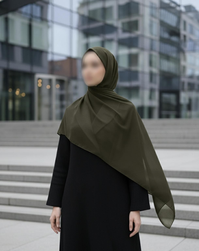 Kopftuch aus Chiffon Olive