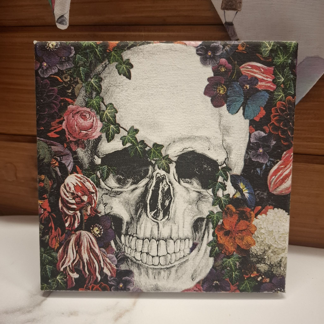 Decouage Skull &amp; Rose Canvas