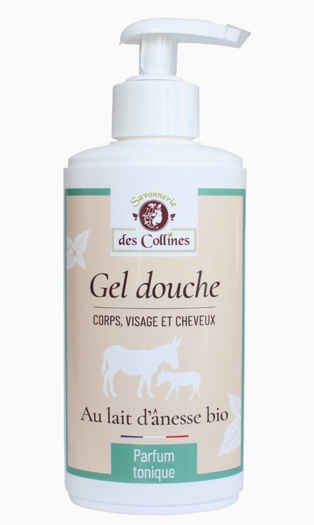 Gel douche lait d'ânesse parfum tonique corps visage cheveux