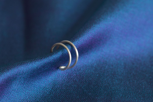 Silver Double Hooped Ear Cuff