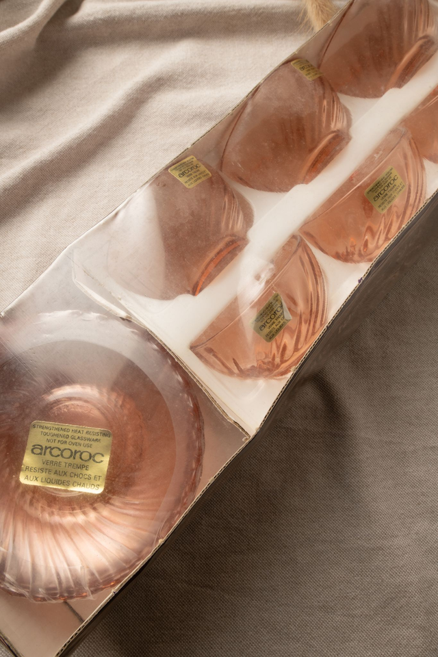 Lot de 6 tasses et soucoupes arcoroc roses ✨