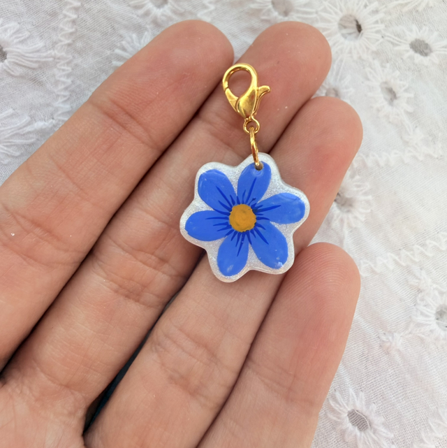 Blue Blossom Flower Charm