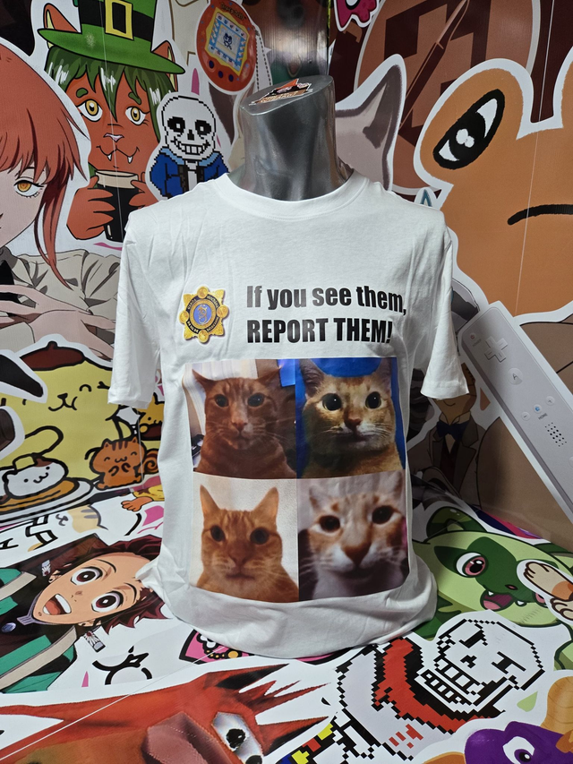 Report Those Cats  White T-Shirt