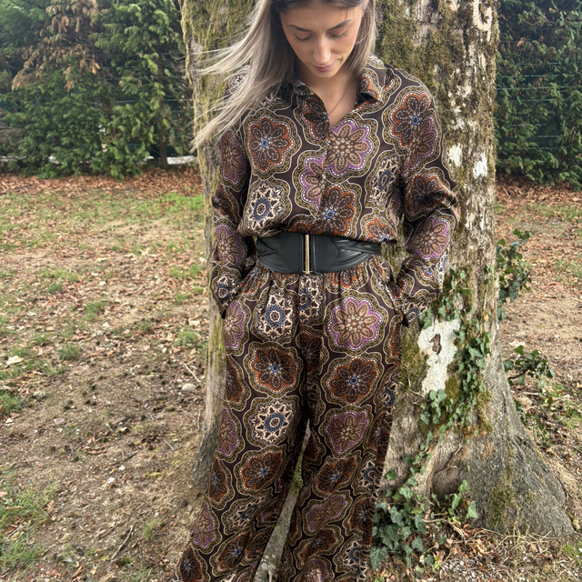 Pantalon fluide imprimé bohème