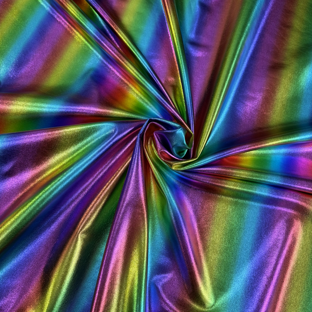 Rainbow Stripe Foil Lycra