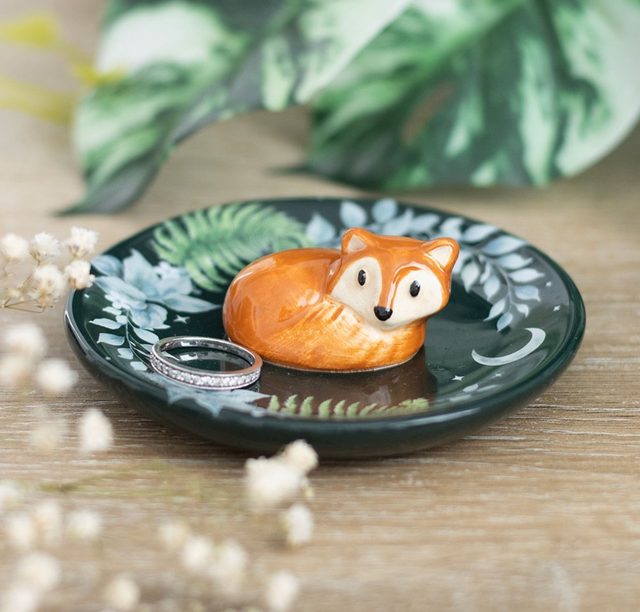 Green fox trinket dish