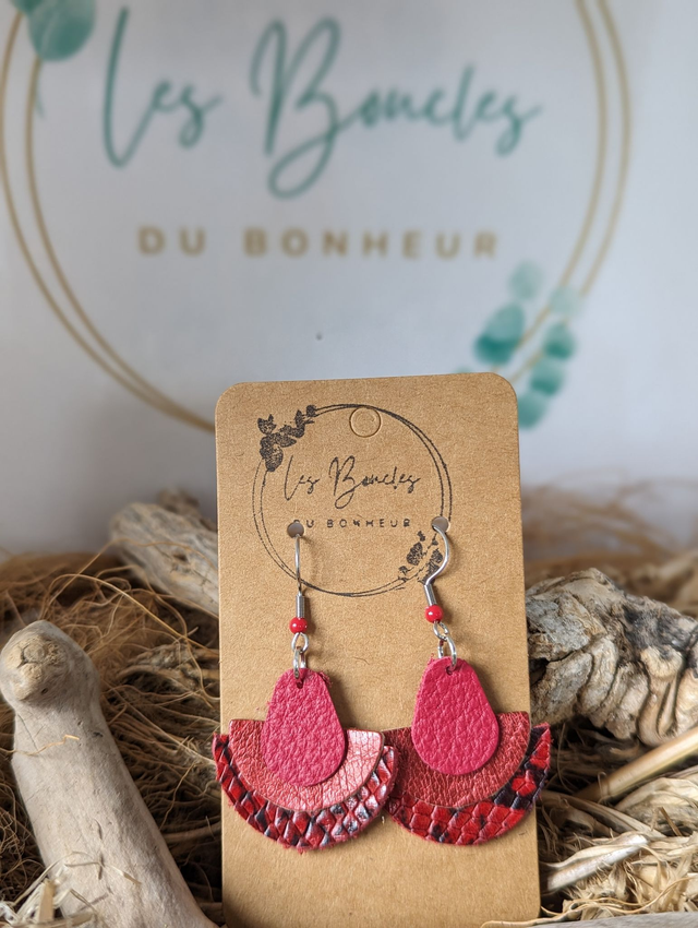 Boucles d&#039;oreilles Donatelle rouge bordeaux do306