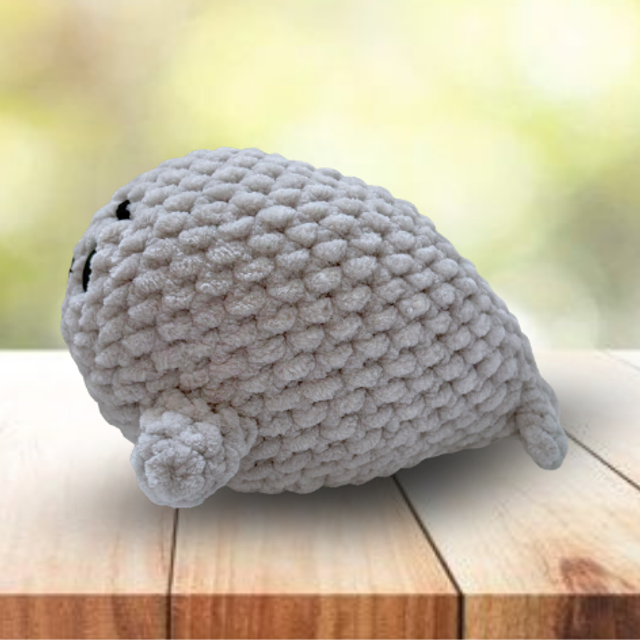 Crochet Chenille Seal, Grey, Ukca tested