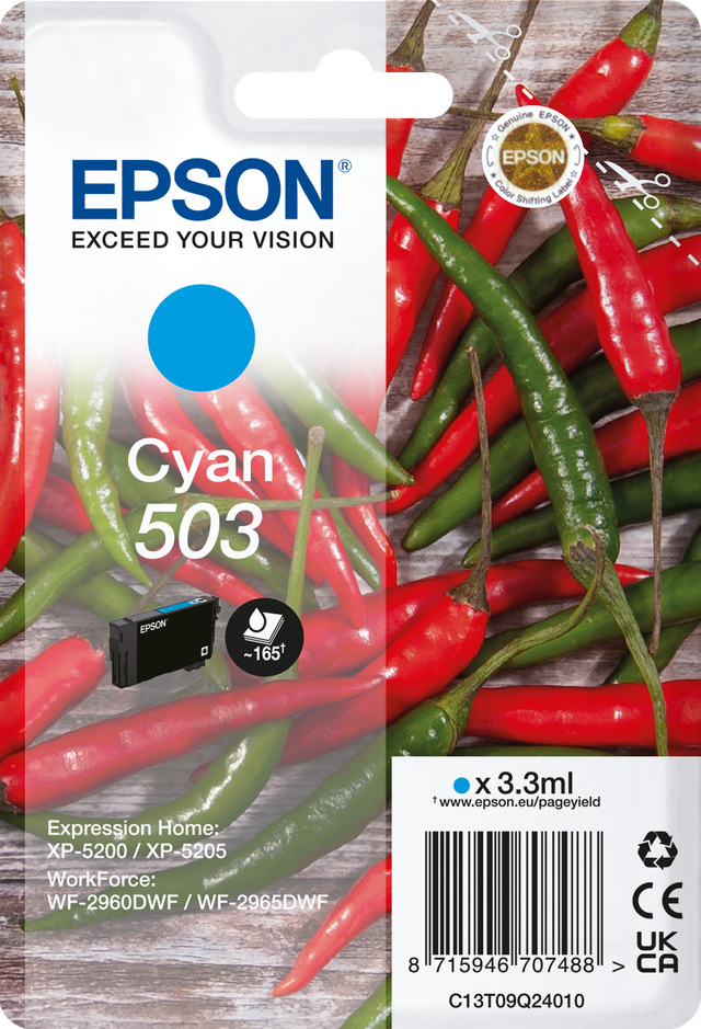  Epson Originale 503 cyan série piment 