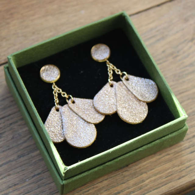 Boucles d’oreilles pétales cuir