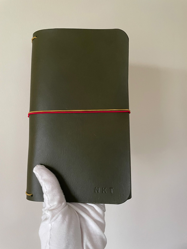 leather journal cover - trifold journal - personalised leather journal - A5 and A6 size