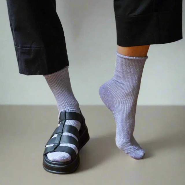 KLUE Glitter Lurex socks in eco-friendly Lyocell | Lilac