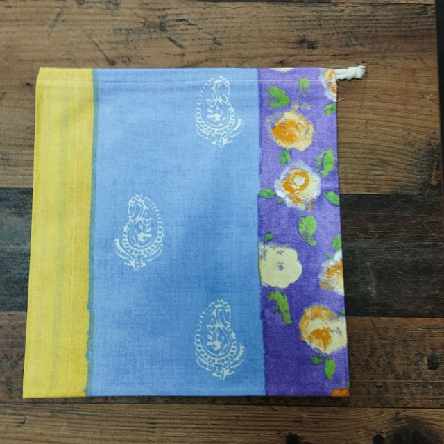 Bariolé bleu et jaune - Hauteur 30,5 cm x Largueur 29,5 cm