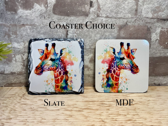 Watercolour Giraffe Gift Mug/Coaster Set