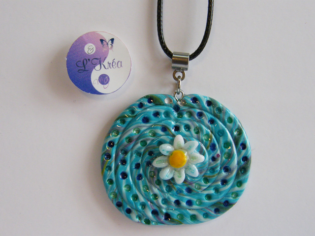 Escargot fleur Bleu/Vert