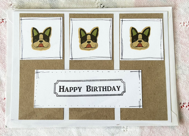 Frenchie Dog Birthday Card