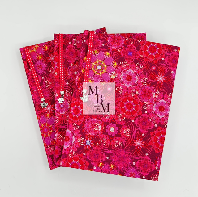 A5 Handmade Pink Notebook – Robert Kaufman &quot;Florence&quot; Fabric