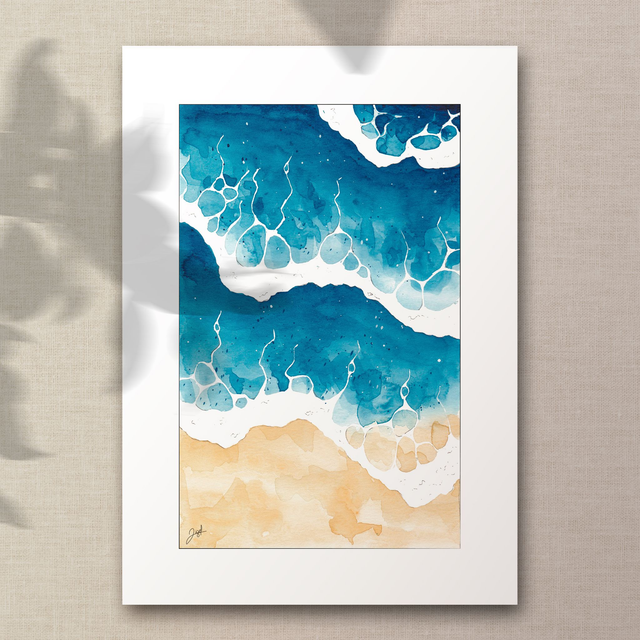 Affiche A4 - Bord de Mer - Bleu