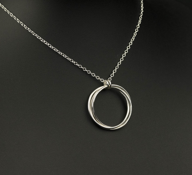 Silver Triple Rolling Ring Pendant