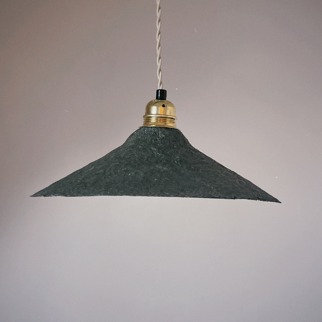 Abat jour suspension papier mâché London gris foncé