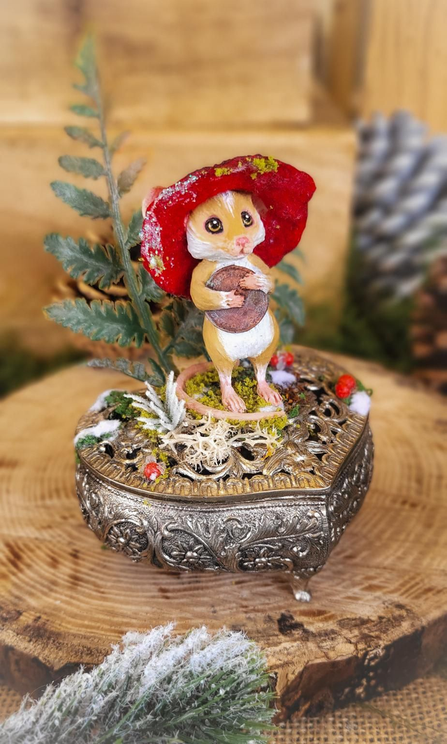 Le petit Chaperon de l&#039;Hiver - Sculpture Fantastique 