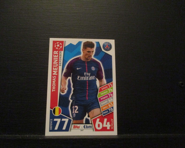 Thomas Meunier - UEFA Champions League Match Attax 2017/18 Original Trading Card #257