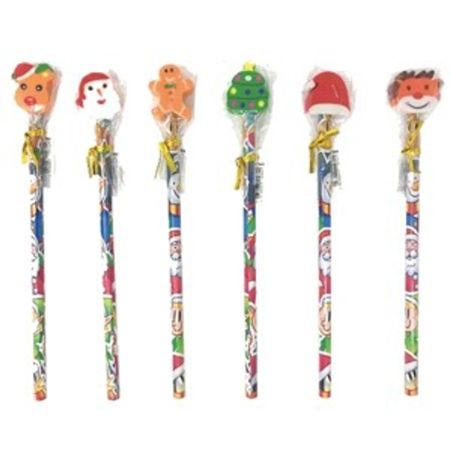 Xmas pencil topper erasers 