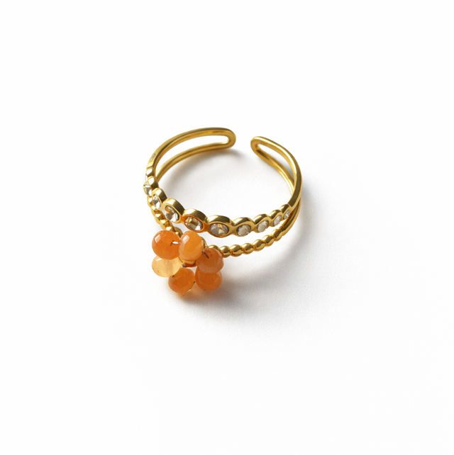 Orange flower ring 