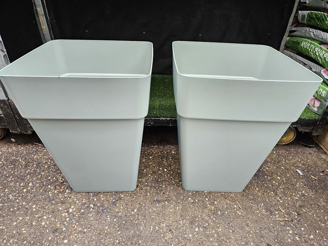 Tall Soho Teal Hard Plastic Patio Planter