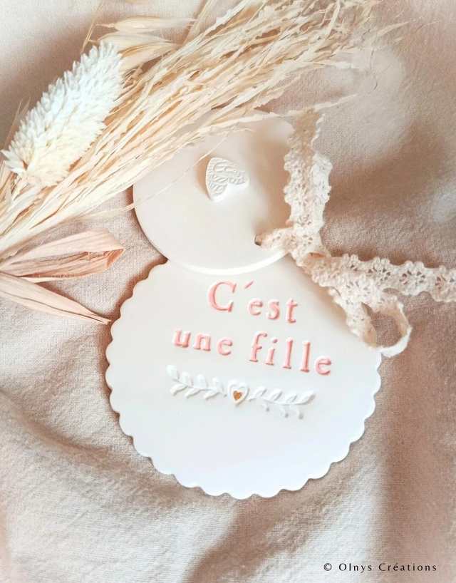 Médaillon en argile annonce sexe bébé ~ Naissance Bébé Fille Garçon ~ Gender Reveal