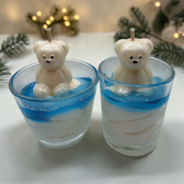 Bougie gourmande Ours Polaire - Fleur de coton