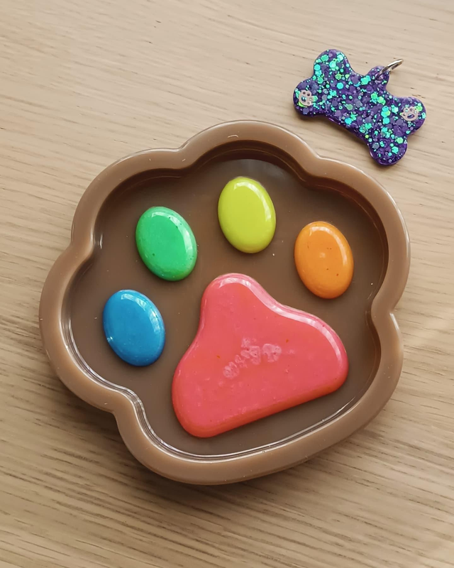 Plato de huella colorida 