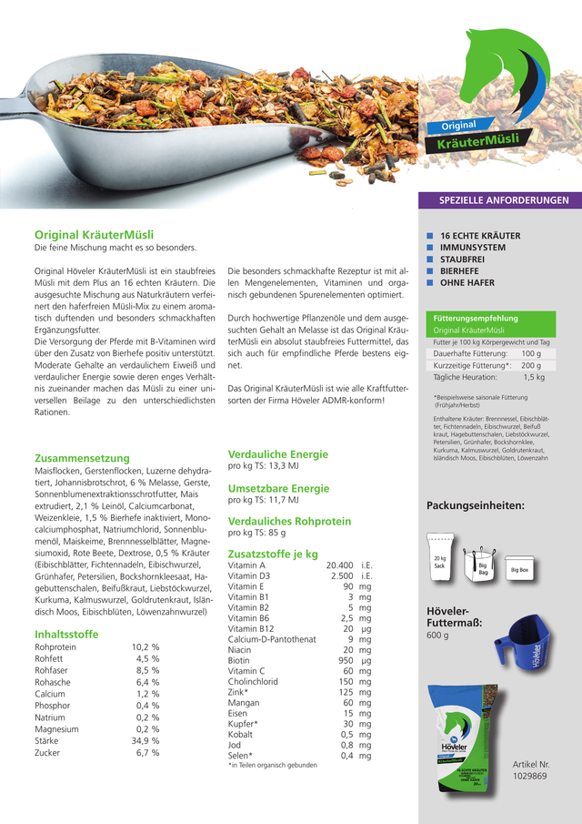 Höveler KräuterMüsli 20kg