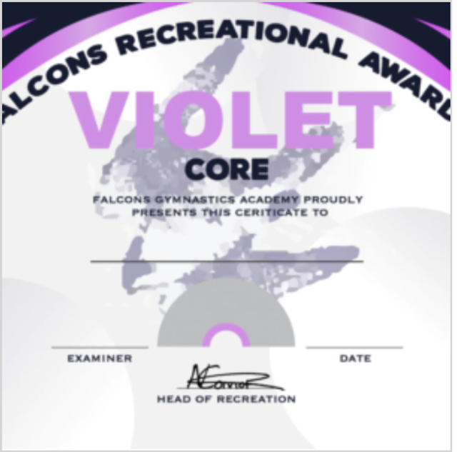 CORE  - Falcons Proficiency - PLEASE USE THE CHILD'S NAME WHEN ORDERING IN MESSAGE BOX ON NEXT PAGE