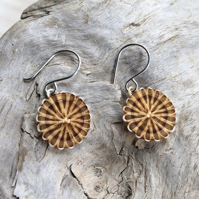 Boucles d'oreilles tissées en crin de cheval