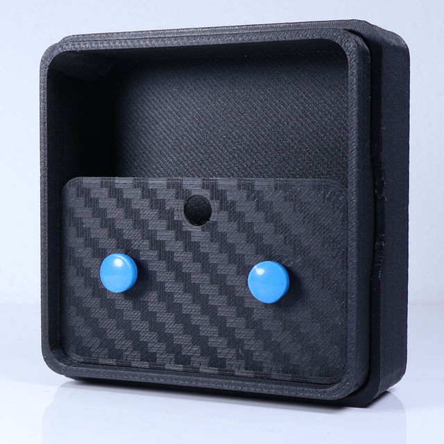Hypoallergenic 6mm Medium Solid Blue Round Cut Polymer Clay Plastic Back Stud Earrings With Designer Carbon Fiber Jewellery Box