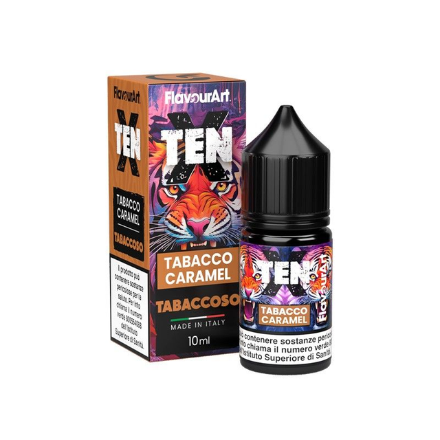 FLAVOURART Ten X Tabacco Caramel MINI SHOT 10/30 10ml EAN8058611852039
