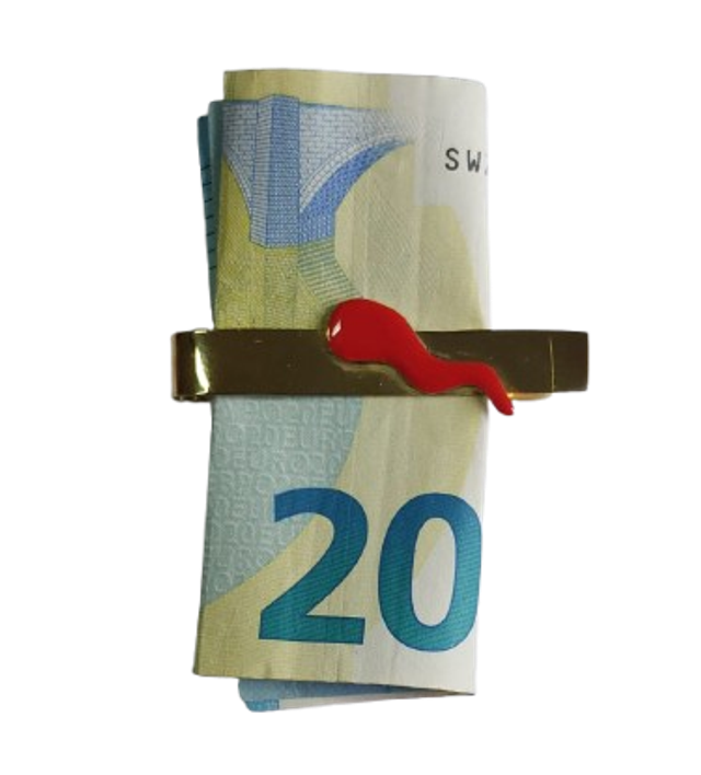 Fermacravatta / Fermasoldi "cornetto portafortuna"