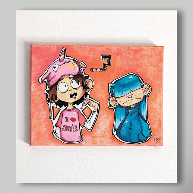 "LES GAMINS" - Peinture originale sur toile