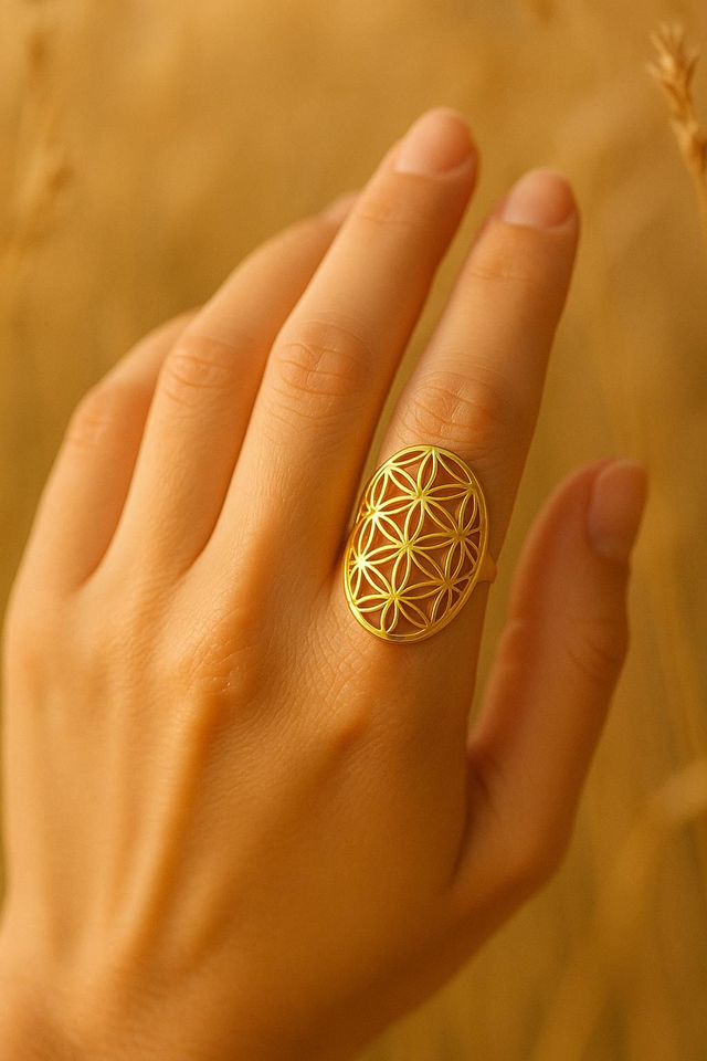 Bague Fleur de Vie Doré