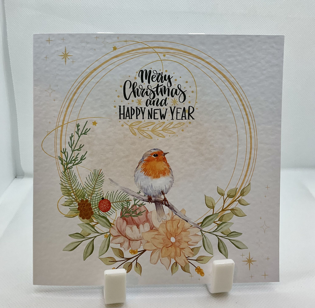 Beautiful Robin card. Christmas card. Fully customisable.