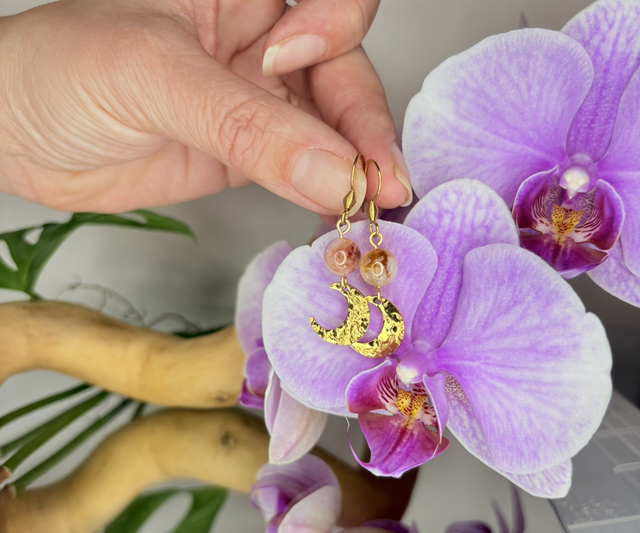 Boucles d’oreilles citrine lunaire