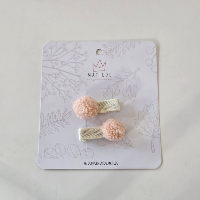 Mini Pinza Par Rosa Pompón