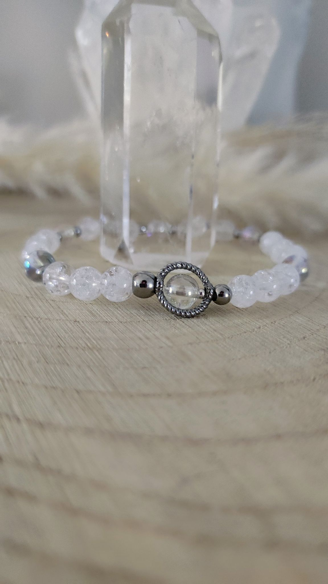 Bracelet "Nouveau départ" Cristal de roche craquelé
