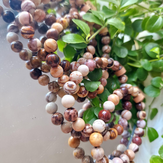 Australian zebra jasper 8mm beaded bracelet 