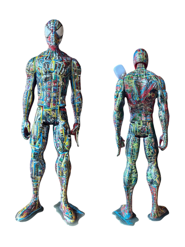 Figurine SPIDERMAN  27cm Unique signée et certifiée Lancelin Mireille 