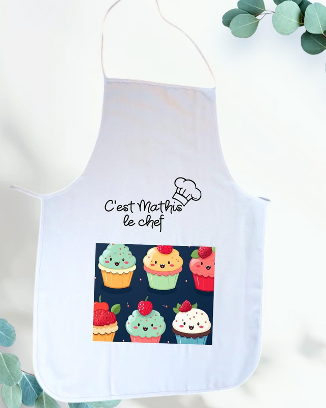 Tablier Enfant "C'est [Prénom] le Chef" - Pour les Petits Cuisiniers en Herbe !